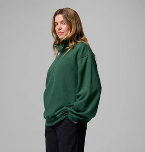 OEM Custom Logo Winter Green <strong>Women's</strong> <strong>Half</strong> <strong>Zip</strong> Fleece Pullover <strong>Sweatshirt</strong> 50% Cotton 50% Polyester 340gsm <strong>Sweatshirt</strong> for <strong>Women</strong> - Product Image 4