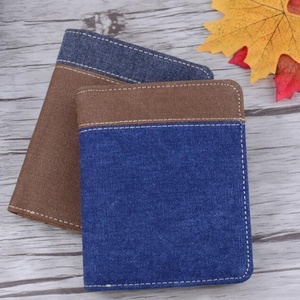Boshiho New Linen Fabric Mens Front Pocket RFID Slim <b>Wallet</b> RFID Hemp Leather Card <b>Holder</b> - Product Image 5
