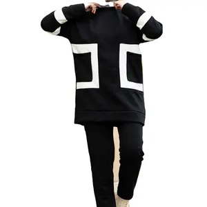 Wholesale Muslim Women Islam Clothing Stripe Detailed Arm Veiling Sport Suit