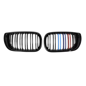 LUMA fabrika 02-05 çift çıta parlak mat siyah <span class=keywords><strong>M</strong></span> renk krom 2-door BMW 3 serisi E46 2002-2005 için ön tampon ızgarası - Product Image 3