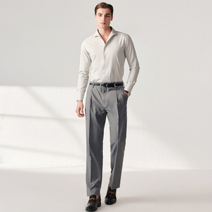 Camicia Elegante da Uomo di Alta Gamma con Colletto Unico, Stile Italiano, a Maniche Lunghe, Traspirante, Antipiega, Tinta in Capo, per Banchetti e Matrimoni - Product Image 2