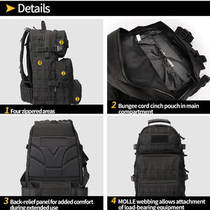 Meilleur budget pas cher énorme grande taille molle 60l hydratation randonnée sac à dos pour ordinateur portable à vendre - Product Image 5