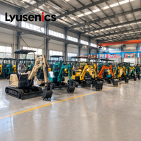 Mini Excavator Crawler Lyusenics 800kg Bersertifikasi CE dengan Mesin dan Transmisi KOOP untuk Penggunaan Pertanian, Kebun, dan Ladang