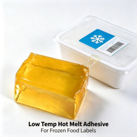 Perekat Cair Panas JCXC Warna Kuning Tahan Suhu Rendah Viskositas 3000-10000 untuk Label Freezer Stiker Cold Storage