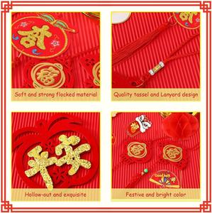 JUNEBRUSHS 43 pièces de nœuds chinois rouges suspendus pour le Nouvel An chinois, le Festival du Printemps, le Nouvel An lunaire - Antibactérien Non - Product Image 5