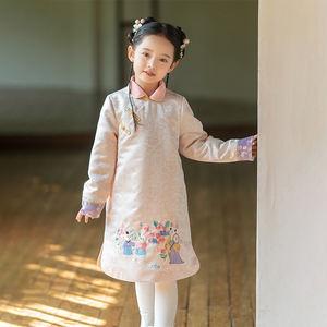 Vestido de invierno para niña, falda, ropa para niño, <span class=keywords><strong>Cheongsam</strong></span>, traje de estilo chino - Product Image 2
