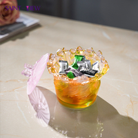 Articles de mariage de cuisine de pot de sucrier en verre de cristal de ruban
