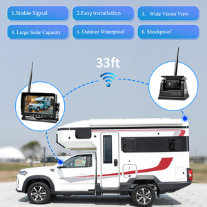 <b>Wireless</b> Solar Battery Backup <b>Camera</b> Monitor Kit Blind Area <b>Reverse</b> Aid System Magnetic Base Mount for Bus Truck YB-<b>Wireless</b>-Sol - Product Image 6