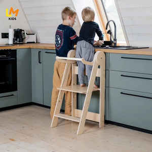 LM Montessori หอคอยสำหรับเด็กหัดเดินพับได้, หอช่วยสอนเด็กหัดเดินพับได้มี3ความสูงปรับได้ - Product Image 1