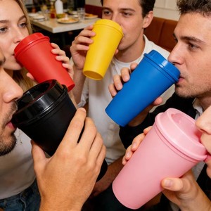 Gepersonaliseerde logo herbruikbare koffiebekers met deksels 16 oz reisbekers magnetronbestendige plastic tumblers mokken voor cadeaus feestjes warme en koude dranken - Product Image 6