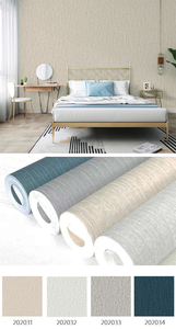 Modern basit düz 0.53*9.5 M dokunmamış duvar kağıdı oturma odası yatak odası için amerikan keten rustik mühendislik duvar kağıdı yanmaz - Product Image 6