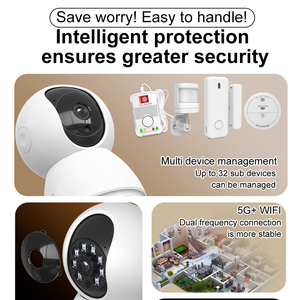 Kerui 3MP IOT Wifi Hệ thống <span class=keywords><strong>camera</strong></span> an ninh gia đình mạng không dây PTZ <span class=keywords><strong>camera</strong></span> cửa sổ cảm biến khói hệ thống báo động phát hiện PIR - Product Image 3