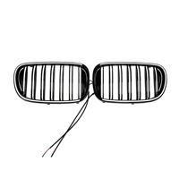 Grille de calandre noire brillante à double ligne éclairée, compatible avec BMW Série 7 2015-2018 G11 G12, remplacement d'origine pour installation sur véhicule.