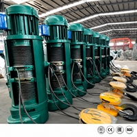 Palans électriques à câble de 3, 5, 10 et 32 tonnes, télécommandés, double vitesse, type MD, avec chariot électrique pour levage