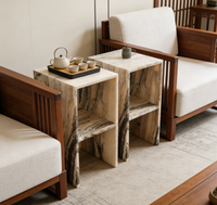 Table en onyx poli beige naturel, taille sur mesure, dalle de pierre écologique pour table de chevet, table basse, décoration intérieure