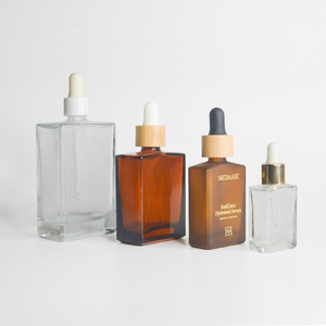 <span class=keywords><strong>Frosted</strong></span> trắng rõ ràng vuông 100ml 50ml dầu Huyết thanh chai thủy tinh với ống nhỏ giọt cho tinh dầu chai với Pipette - Product Image 4