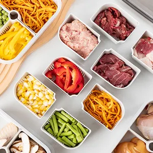 冷蔵庫オーガナイザー電子レンジ安全クリスパー排水ボックスPPプラスチック1.4L食品保存用食事準備容器取り外し可能 - Product Image 5