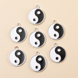 Antique Silver Plated Enamel Tai <strong>Chi</strong> YIN YANG Metal Charms <strong>Pendants</strong> for Jewelry Making DIY Black and White Yin Yang Accessories - Product Image 6