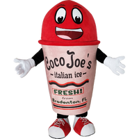 Costume de mascotte en forme de gobelet de smoothie en mousse avec couvercle rouge de Guangdong Blue Sky Plush, pour adulte, personnalisable