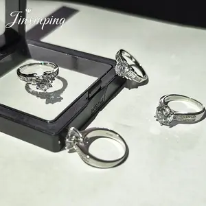 Promise Jewelry Personality Young Ladies ZIRCON Couple Wedding 925 Sterling Silver Ring