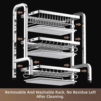 Égouttoir à vaisselle multifonctionnel en acier inoxydable, organisateur de cuisine, support pour bols, baguettes et ustensiles, rangement pour assiettes
