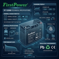 Batterie au plomb régulée par valve 12V 20Ah, certifiée pour une durée de vie élevée de 500 cycles, utilisée pour les voitures de golf, l'énergie solaire et les jouets.