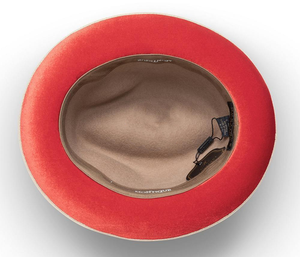 หรูหราทําด้วยมือTrilbyปีกสั้นบุรุษชุดออสเตรเลียFdoraขนสัตว์ฝรั่งเศสFeltอิตาเลี่ยนสองโทนผู้ชายสีแดงด้านล่างหมวกปีก - Product Image 6