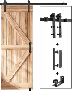 Tiradores de puerta de granero de precio barato de estilo moderno personalizado OEM herrajes de puerta corredera de madera para cuarto de Ducha