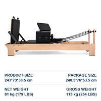 Machine de Pilates Reformer en Bois d'Érable Commerciale - Équipement de Studio de Pilates Réglable et Durable, Avantages pour la Santé, Garantie de 5 Ans