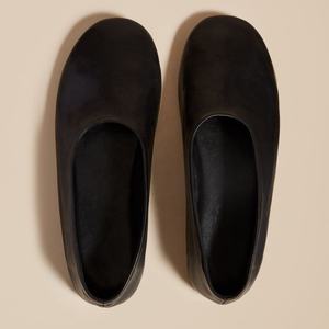 Ballerina classica bianca nera con un alto Vamp pantofole di lusso per le donne in vera pelle <span class=keywords><strong>ballerine</strong></span> di copertura scarpe per le signore - Product Image 3