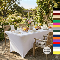 Nappe extensible personnalisée en spandex, housse de table universelle extensible pour patio, idéale pour mariages, banquets, fêtes et événements