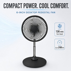 Pluska G13 Large 6-Inch Airflow Metal Footing Base Lift-<b>Up</b> Telescopic Stem 3-Speed Wireless Indoor Outdoor Desk <b>Fan</b> - Product Image 2