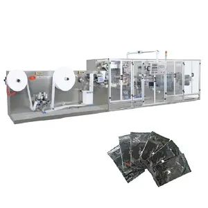 Fully automatic single piece wet tissue production line seperate sachet wrapped wet wipe wrapping machine