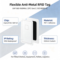 Etiqueta RFID UHF Flexible Anti-Metal con Chip NXP UCODE9XM para Rastreo de Activos Metálicos