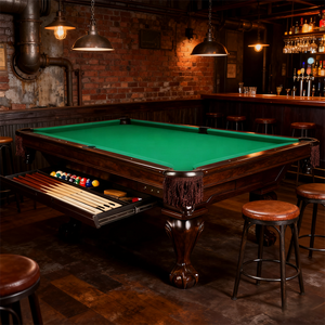 Table de <span class=keywords><strong>billard</strong></span> professionnelle sur mesure avec plateau en ardoise de 7 pieds, cadre en bois et poches d'angle pour la maison - Product Image 6