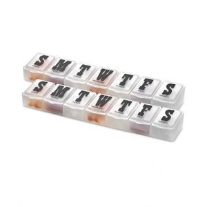 <b>7</b> Compartment Small Pill Box Plastic Capsule Case for Vitamins and <b>Tablets</b> White - Product Image 4