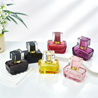 Mini flacon de parfum de luxe transparent en forme de trapèze de 30 ml, disponible en plusieurs couleurs, flacon de parfum vide en cristal pour cosmétiques