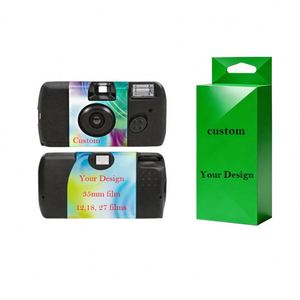Nouvelle tendance : Appareil photo jetable personnalisé avec étui pour mariage, appareil photo 35 mm avec logo imprimé - Product Image 1