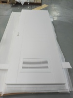 Porte de chambre anti-déformation respirante en PVC thermoformé avec panneau à persiennes intégré pour maison