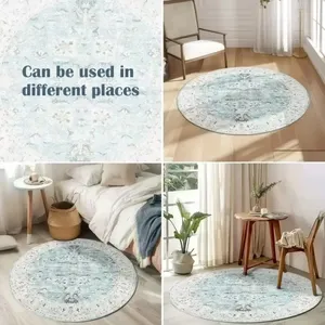 Alfombra Redonda Antideslizante Inspirada en Pikachu para Sala de Estar, Balcón, Sofá, Silla Giratoria, Alfombra de Anime - Product Image 6