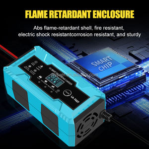 Cargador de Baterí<span class=keywords><strong>a</strong></span> de Gel para Motocicleta y Automóvil con Pantalla LCD de 6V 12V 2A, Cargador de Baterí<span class=keywords><strong>a</strong></span> de Plomo-Ácido de 6V 12V 2ah-20ah, con Carcasa de ABS - Product Image 4