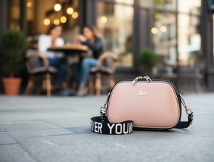 Borsa da donna a mezza luna rigida in microfibra effetto pelle con chiusura a zip, stile moderno, capacità 1-1,9l, manico singolo - Product Image 2