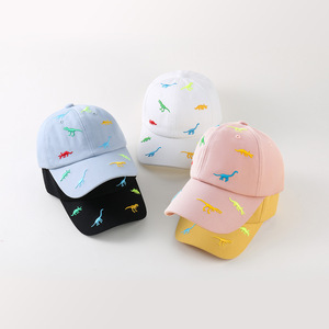 Haute qualité réglable dessin animé <span class=keywords><strong>dinosaure</strong></span> broderie bord incurvé enfants <span class=keywords><strong>papa</strong></span> chapeaux Logo personnalisé 6 panneau Gorras coton casquettes de Baseball - Product Image 2