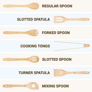 Juego de Ocho Utensilios de Cocina Modernos de Bambú Antiadherentes con Mango de Grano de Madera Duradero, Personalizables con Logotipo - Product Image 4