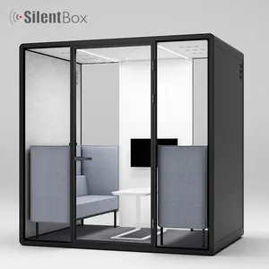 Modern Sound Proof Office Pod Indoor Acoustic Phone Booth With Set Furniture Smart Telephone Pod