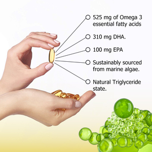 Gélules d'Oméga 3 végétaliennes OEM ODM, faibles en calories et en matières grasses, pour la vision et le soutien des articulations, Gélules d'Oméga 3 complètes - Product Image 4