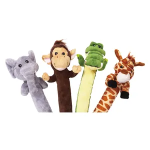 Pawise Elephant/Monkey/Gator/Graffe Stuff Stick Plush Animal Design Dog Interactive Chew Toy Pet Supplies