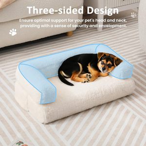 <b>Plush</b> Soft Warm Orthopedic Memory Foam Dog <b>Cat</b> Pet Bed Solid Pattern Removable Washable Customizable Design Travel - Product Image 6