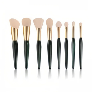 8-Piece Soft Synthetic Hair Makeup <b>Brush</b> Set Wood Handle Custom Logo Vegan Face Eye Foundation <b>Brush</b> Kit - Product Image 1