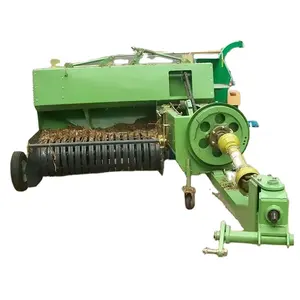 Automatic High Speed Hay Rice Hull Bundling Baler Tractor Crop Grass Wheat Straw Hay Square Bale Wrapping Baler Machine